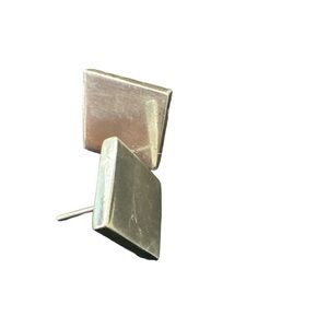 Vintage Taxco Earrings Sterling Silver 925 TS-22 Squared Mexico Post Stud 9.5g